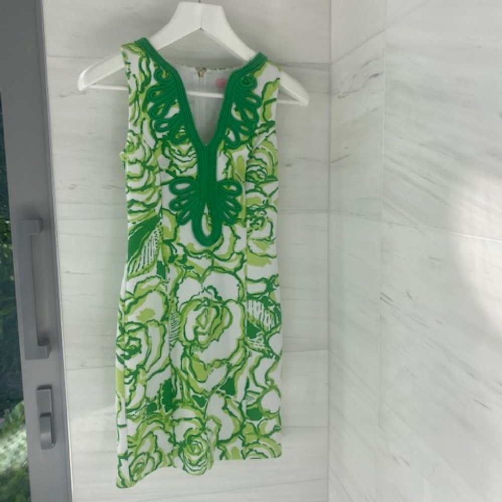 Lilly Pulitzer, XXS Mini Stretch Green resort shift